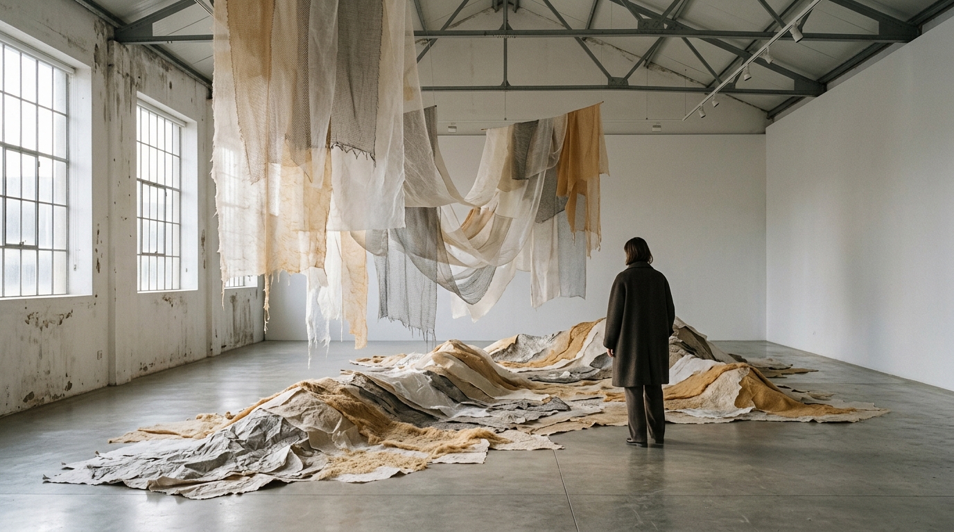 Climate change art installation in a gallery